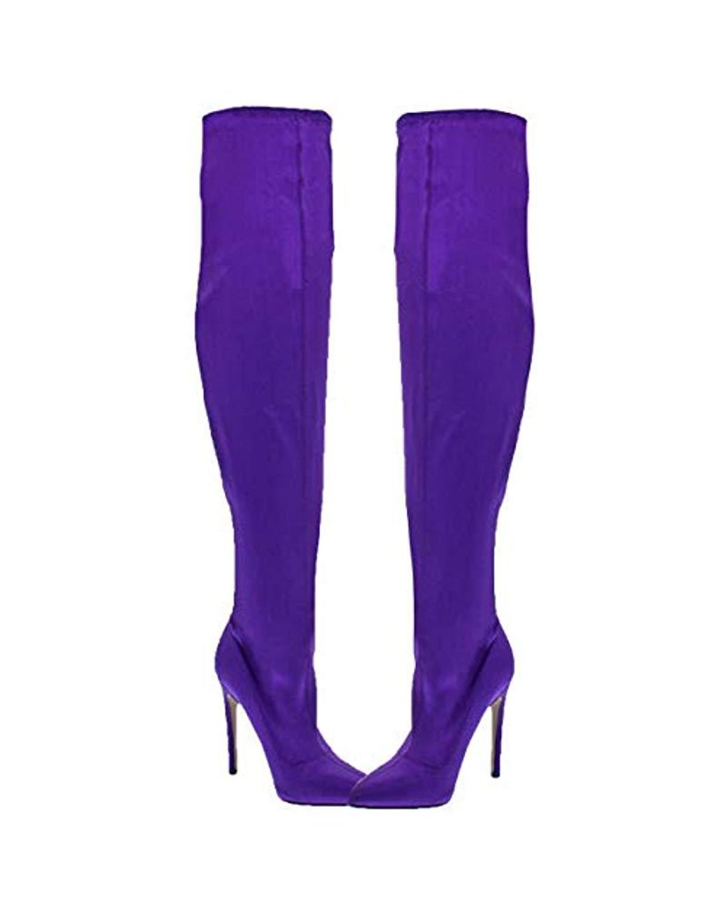 Purple over the knee boots deals