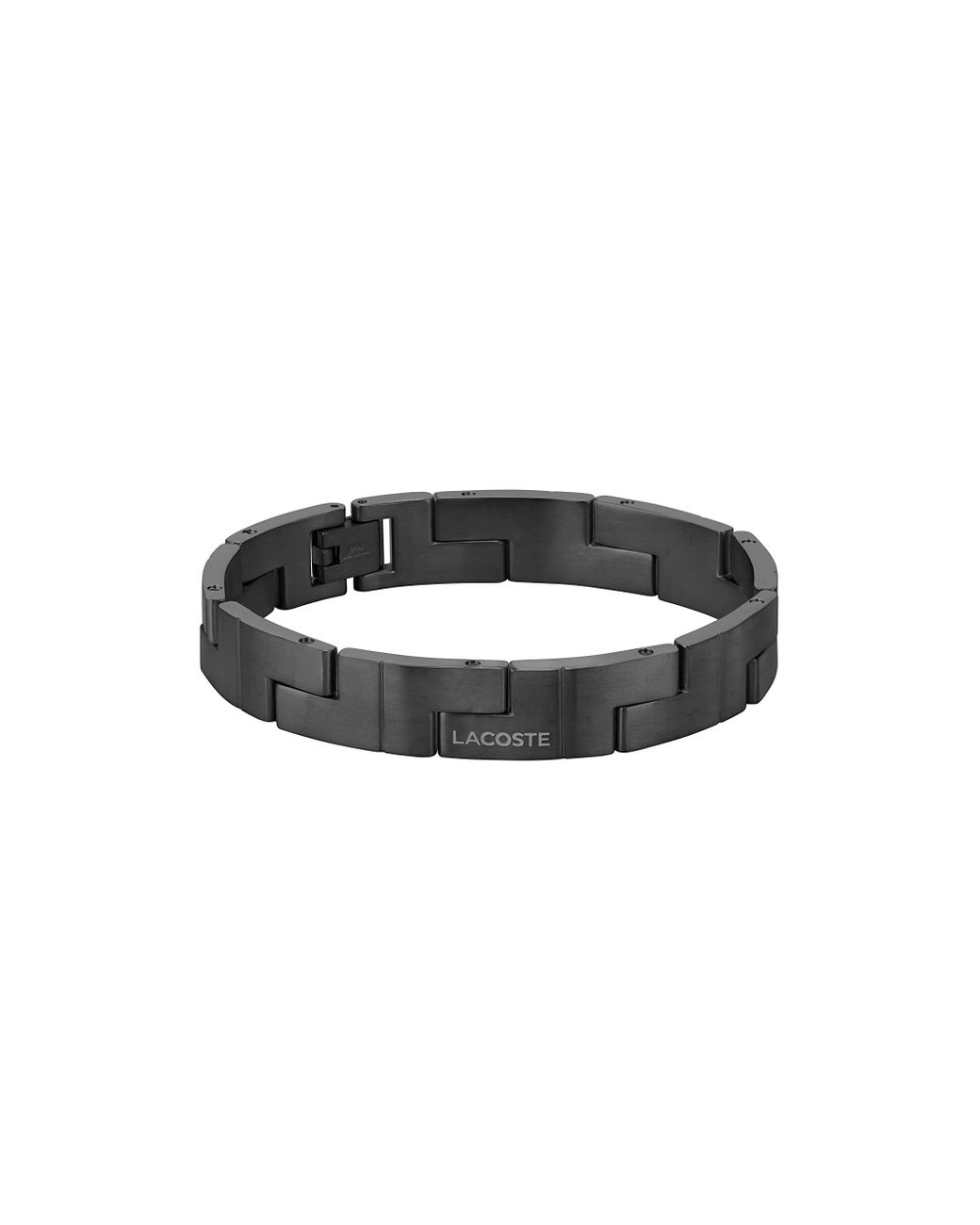 Lacoste Jewelry Catena Ionic Plated Black Steel Link Bracelet for Men | Lyst