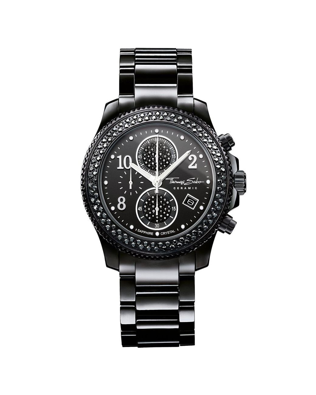 Thomas Sabo Analog Quarz Uhr mit Keramik Armband WA0181-220-203