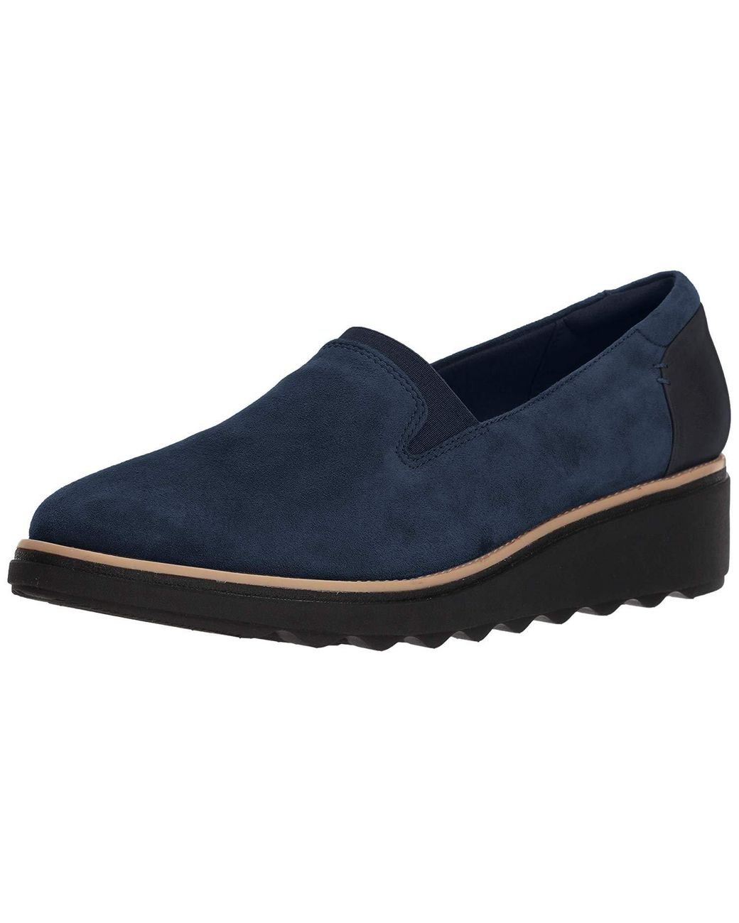 Clarks Sharon Dolly Loafer in Navy Suede (Blue) - Save 2% - Lyst