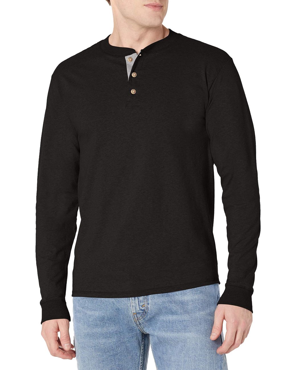 Hanes Cotton Long-sleeve Beefy Henley T-shirt in Blue for Men - Save 36 ...
