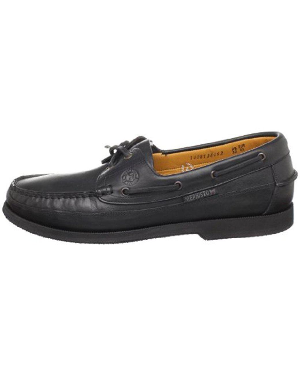 Mephisto Hurrikan Boat Shoe in Black 