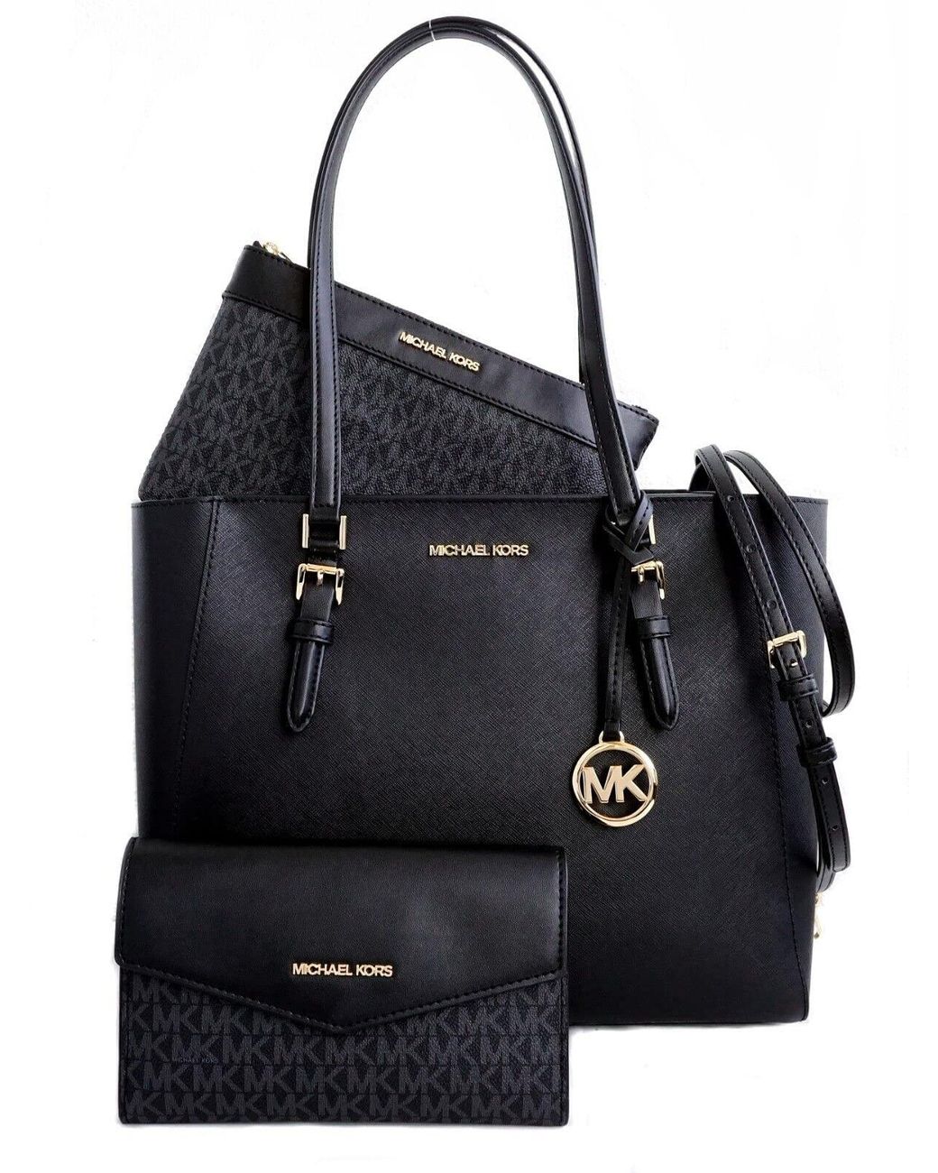 Michael Kors Mercer Large Pebbled Leather Accordion Tote Bag in Black Lyst UK