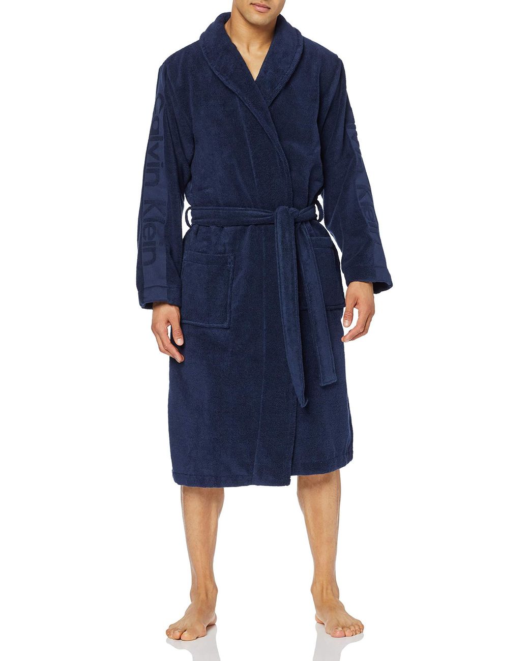 Calvin Klein Cotton Bathrobe in Black (Blue) for Men - Save 50% - Lyst