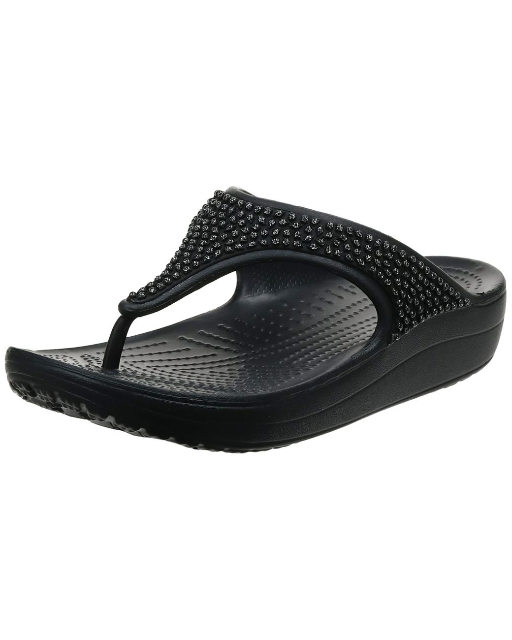 crocs sloane embellished flip flops