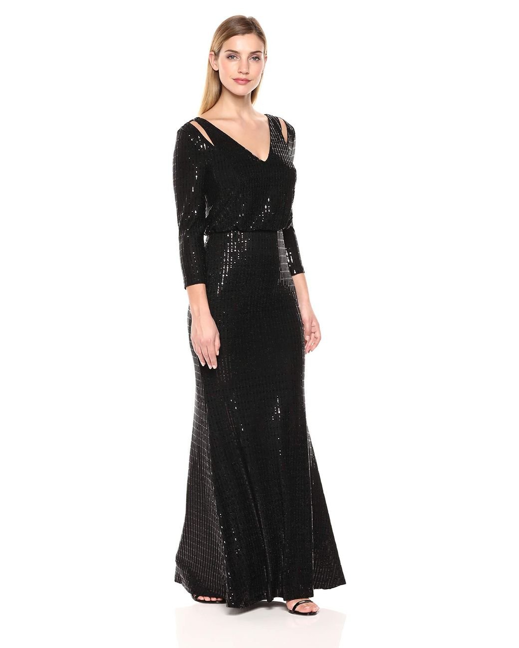 Calvin klein metallic blouson hot sale gown