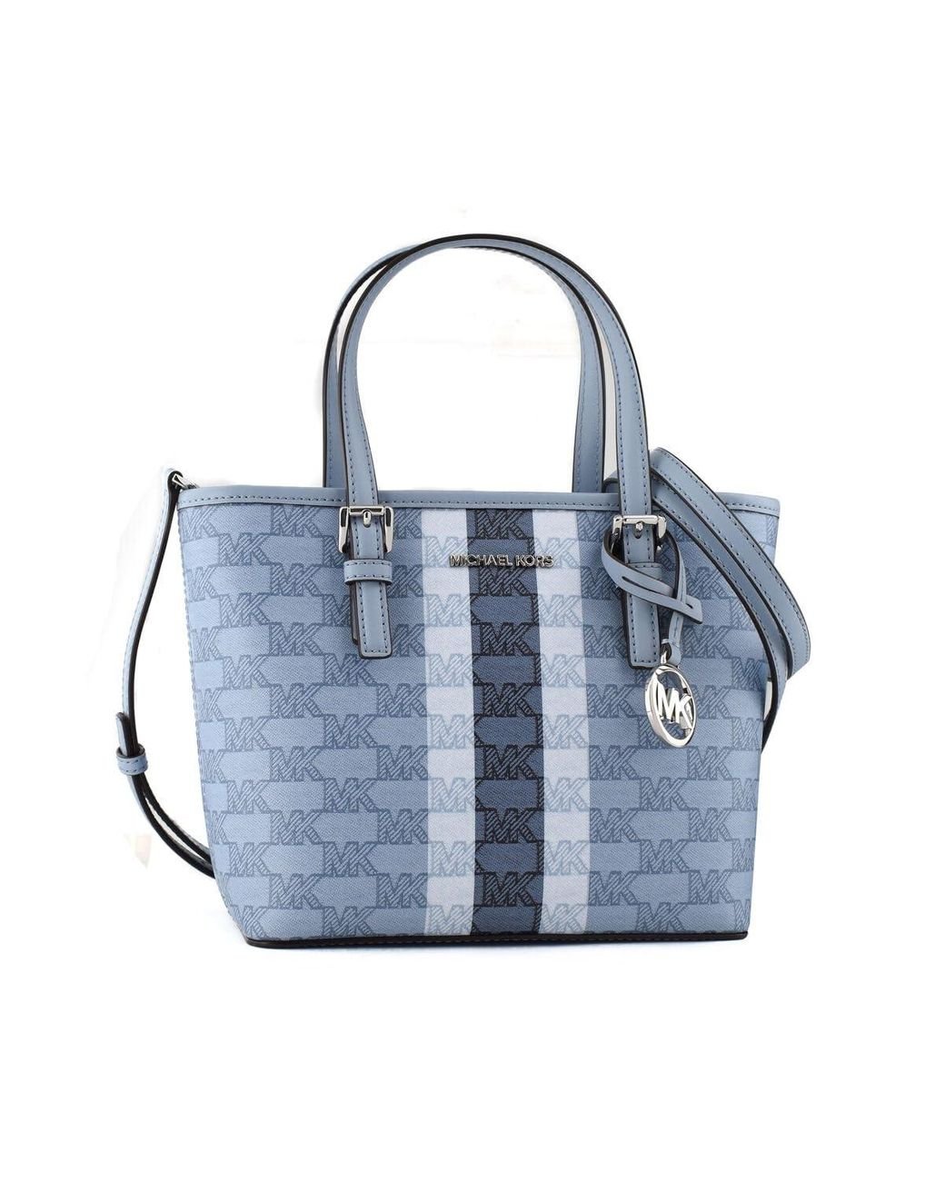 Shoulder Bag Michael Kors Tasche Blau Silber Handtasche Blau