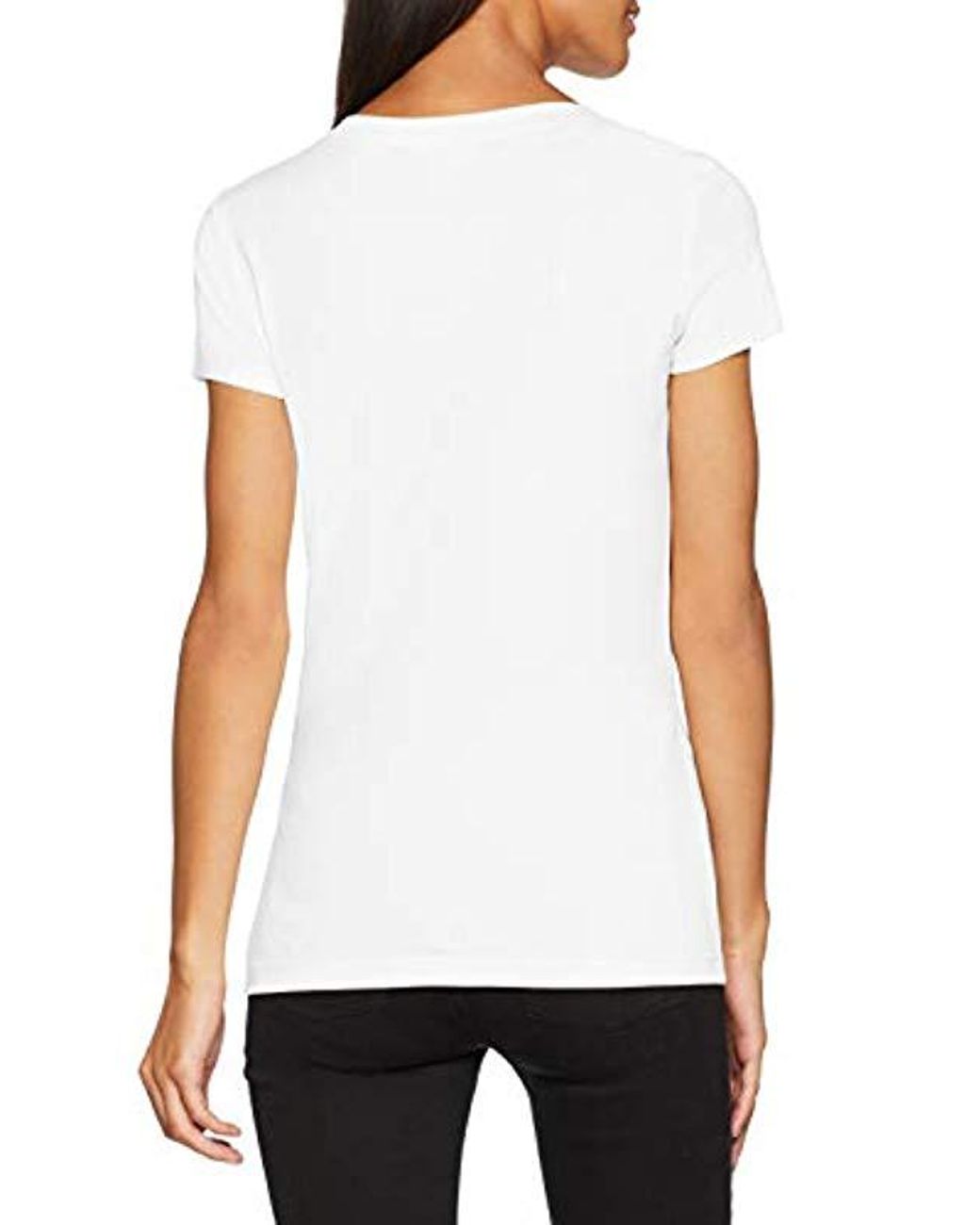 Shirt With Women's Short T Love Sleeve And EyeMouth White P80XkwOn