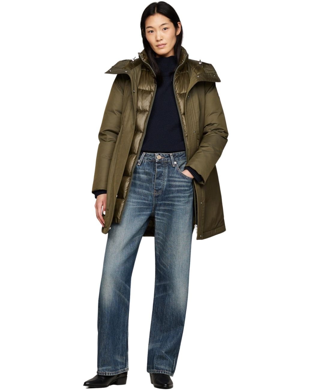 Hood Tommy Hilfiger Cotton Blend Parka Cotton Blend Drawstring