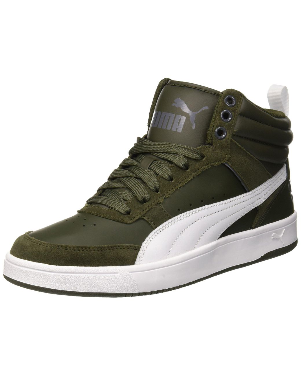 PUMA Leder Rebound Street v2 Hohe Sneaker in Grün | Lyst DE