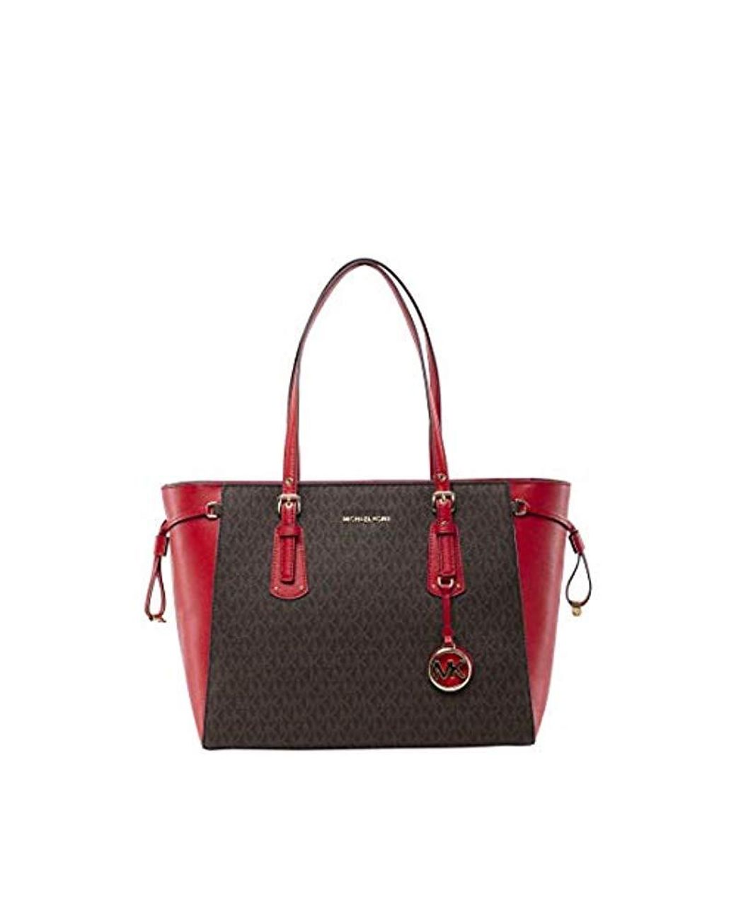 MICHAEL Michael Kors Voyager Medium Mf Tz Tote Brown bright Red Lyst UK