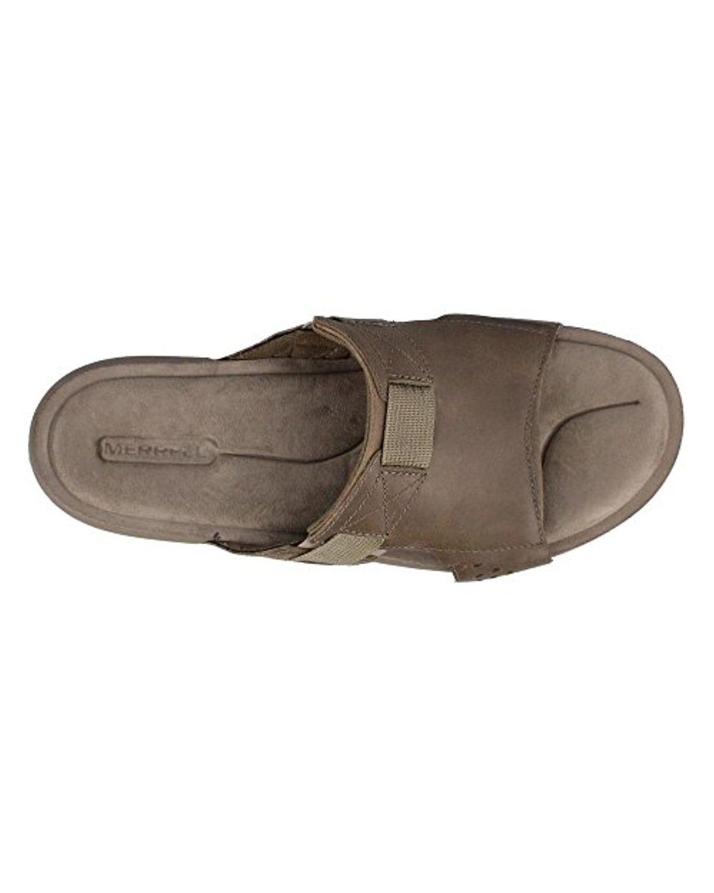 Blikkenslager bibliotekar stor Merrell Terrant Slide Open Toe Sandals in Brown for Men | Lyst