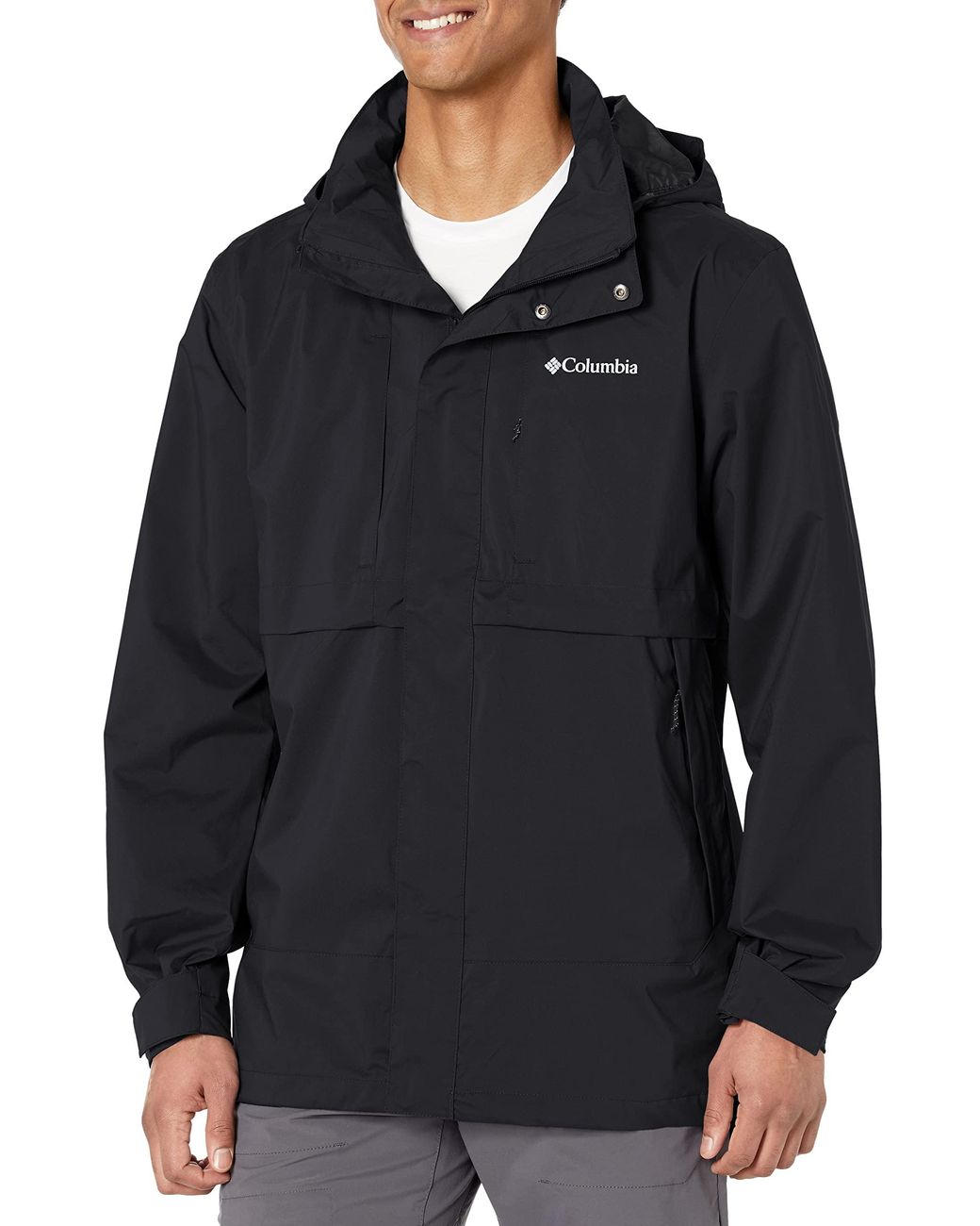 Mens black columbia rain jacket cheap