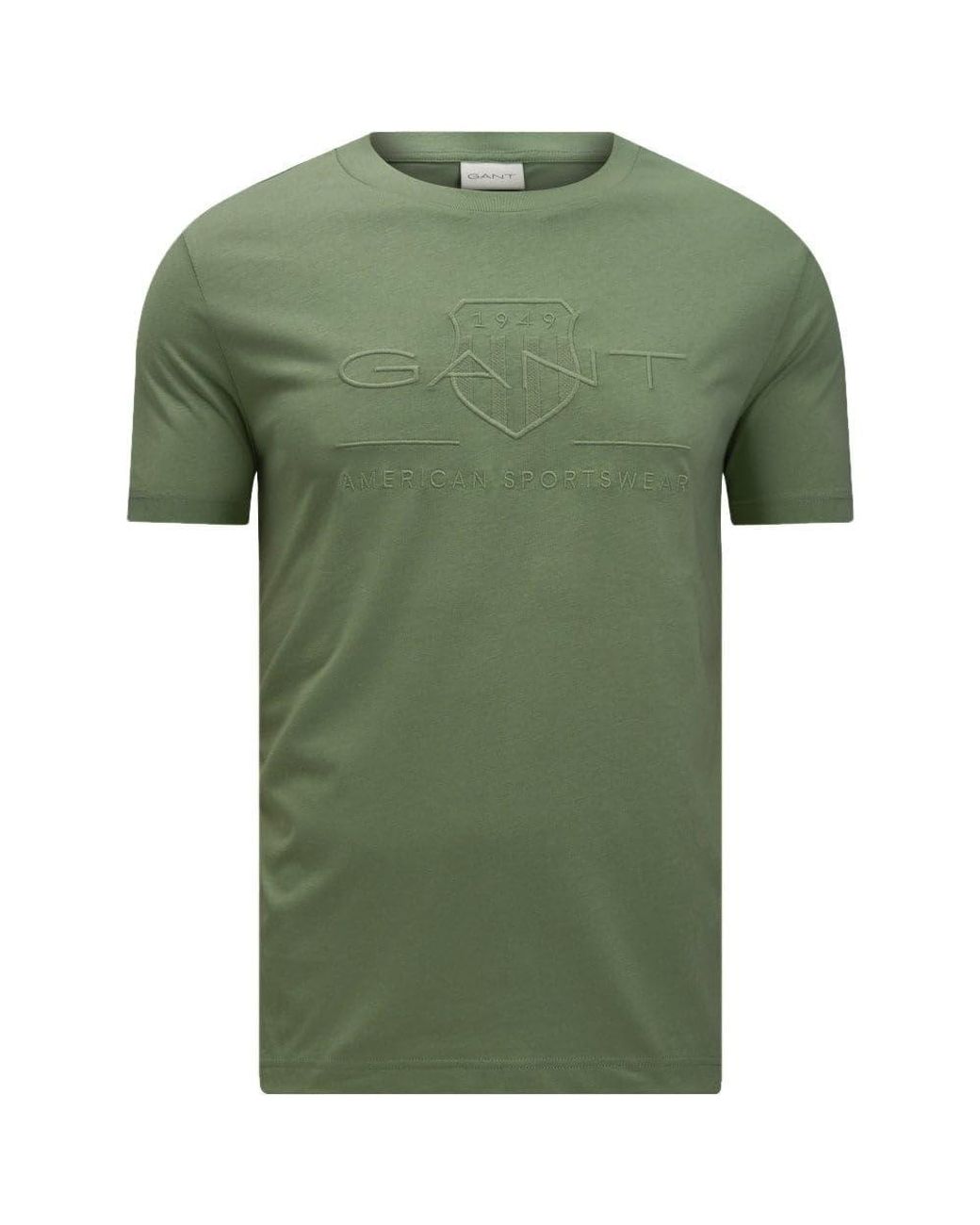 GANT Herren T-Shirt 'Reg Tonal Shield' – Mit Logo-Print, Normaler Passform, Hoher Baumwollanteil