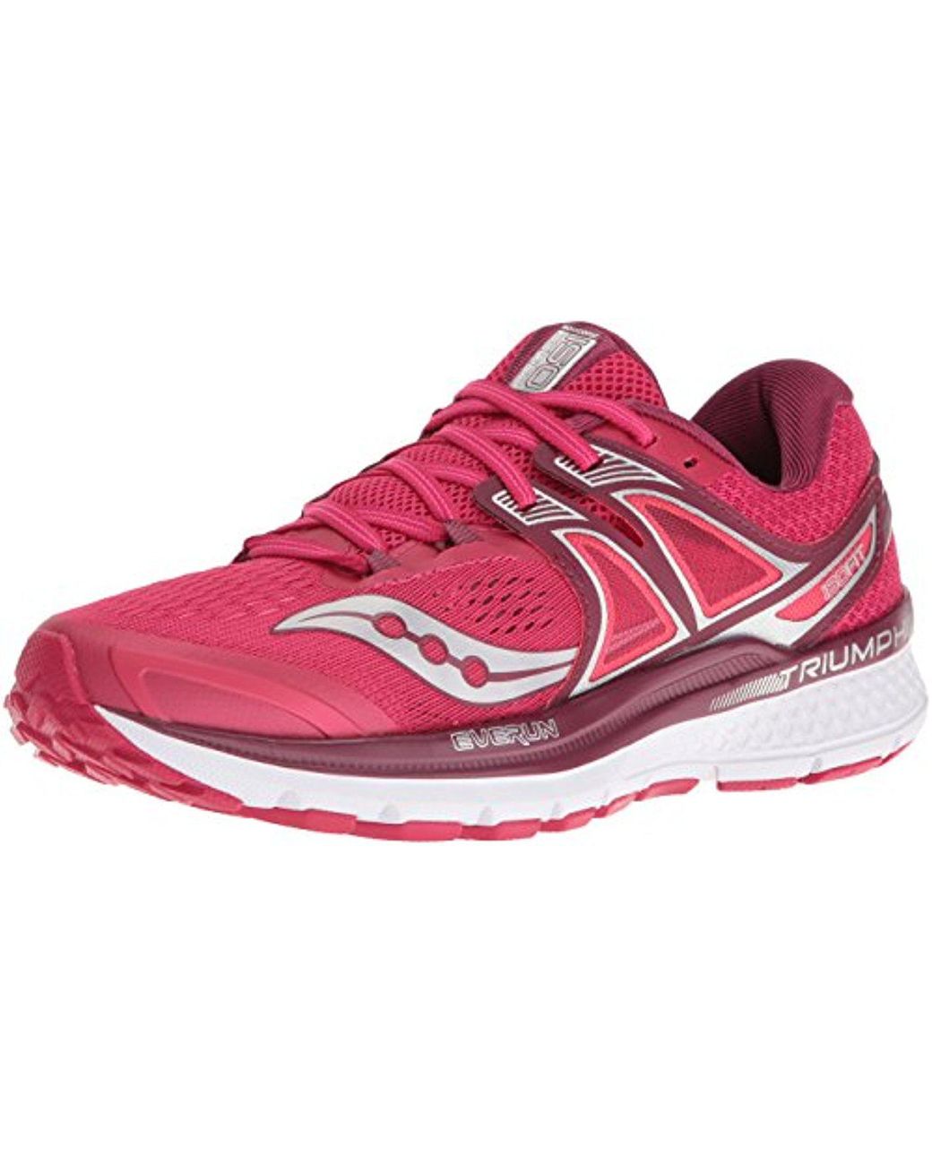 Saucony Synthetic Triumph Iso 3 Running Sneaker in Pink/Berry/Silver ...