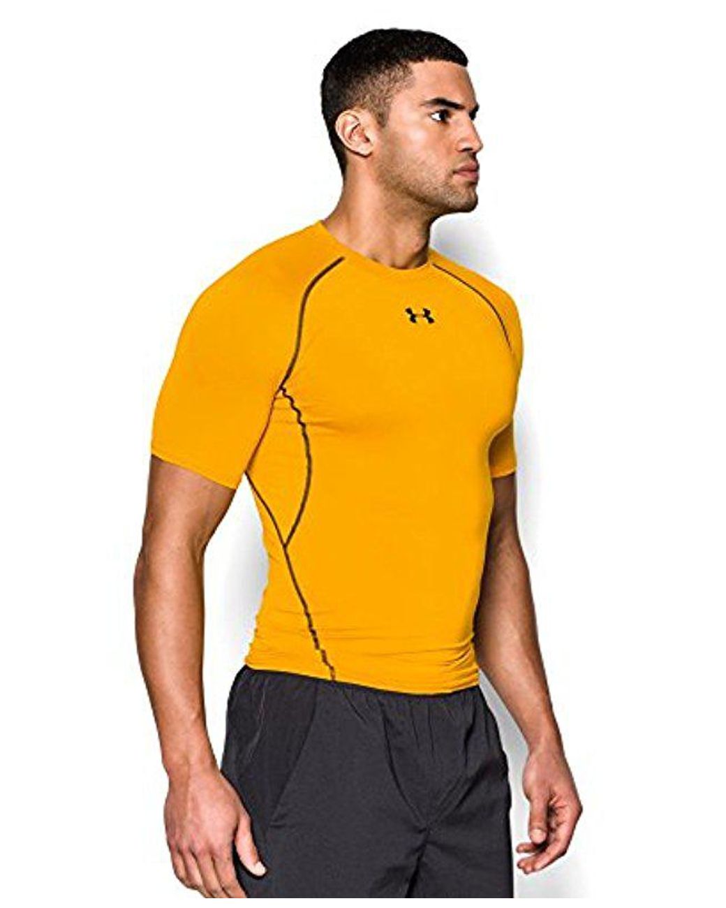 Under Armour Heatgear Armour Short Sleeve Compression T-shirt in Yellow for  Men | Lyst