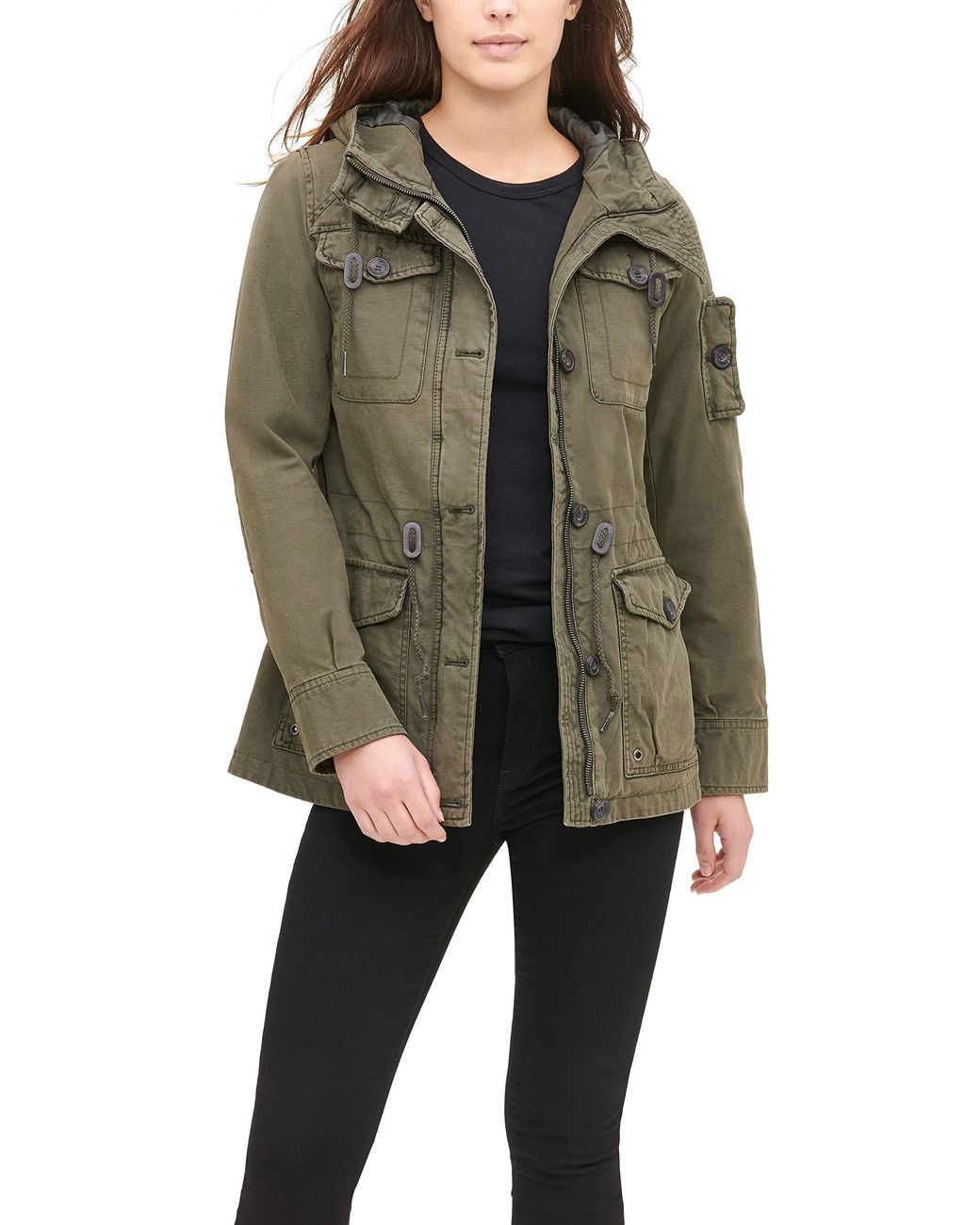 Cotton Four Pocket Hooded Field Jacket 