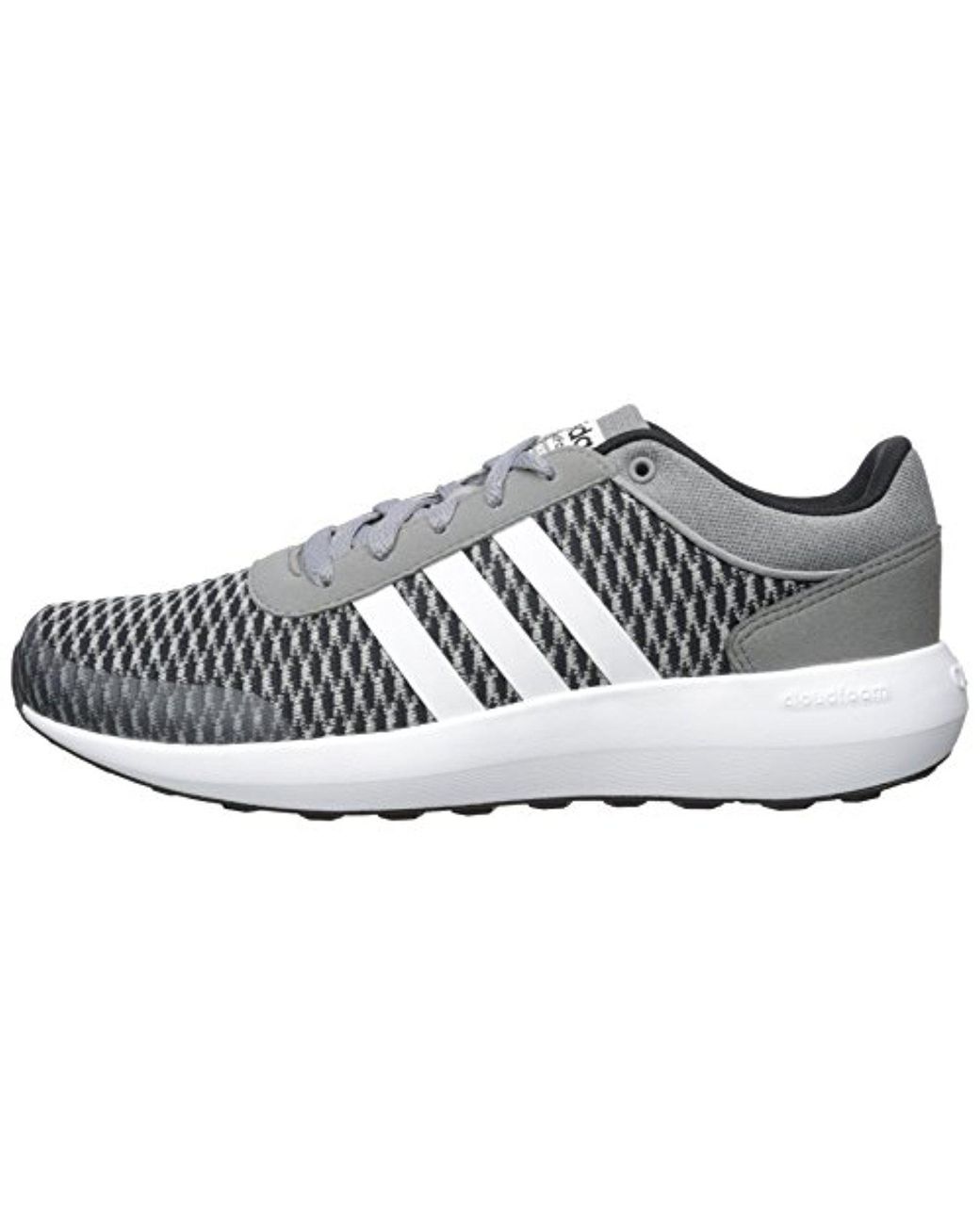adidas Synthetic Neo Cloudfoam Race Running Shoe in Black/White/Grey (Gray)  for Men | Lyst