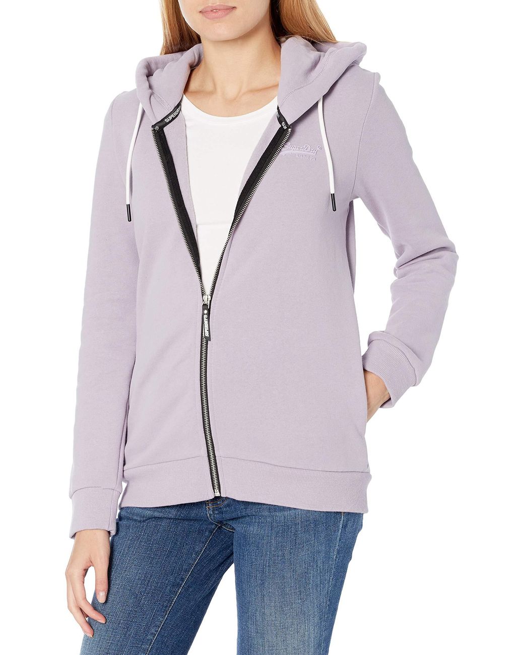 superdry grey zip hoodie women's
