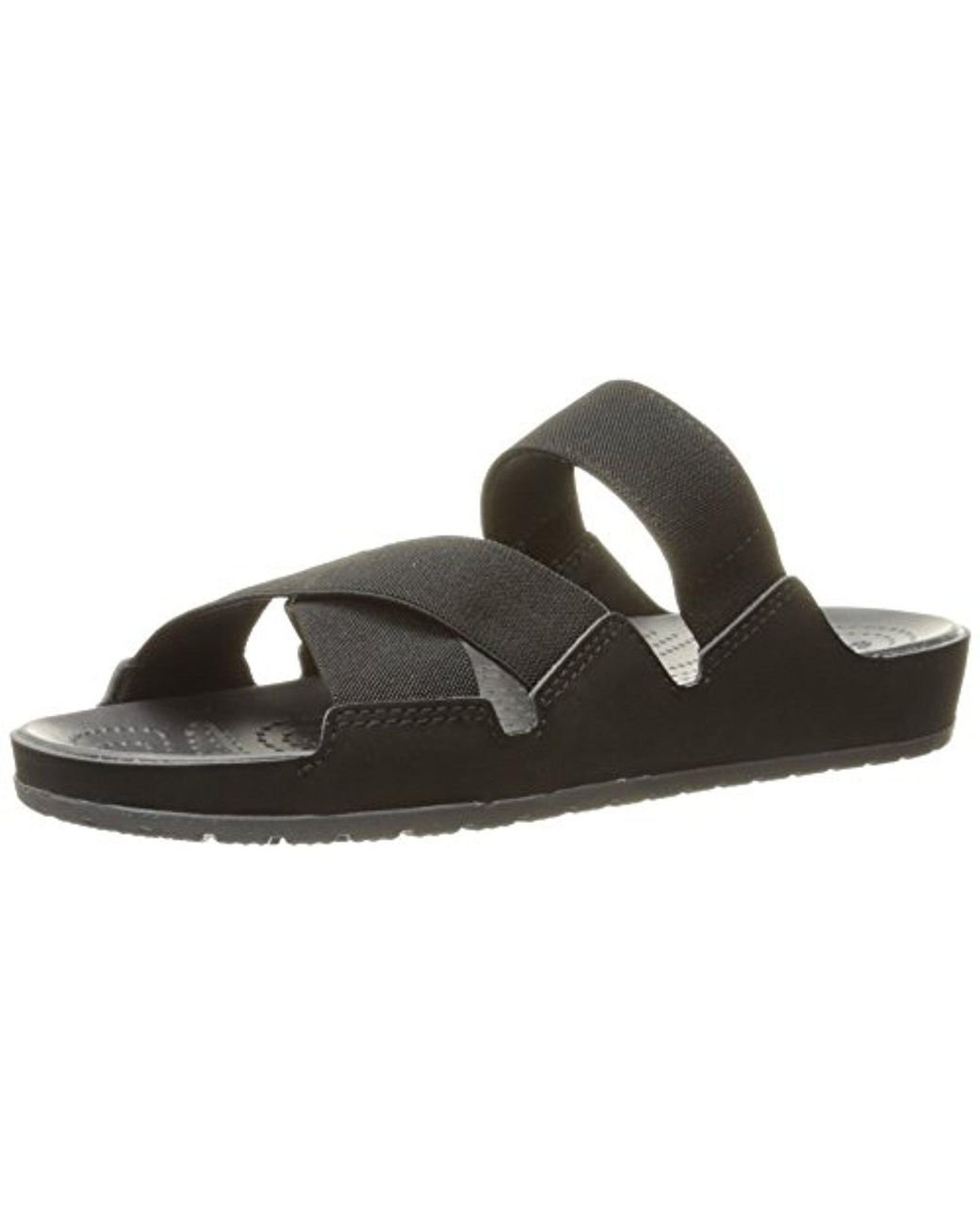 Crocs™ Anna Slide Gladiator Sandal in Black | Lyst