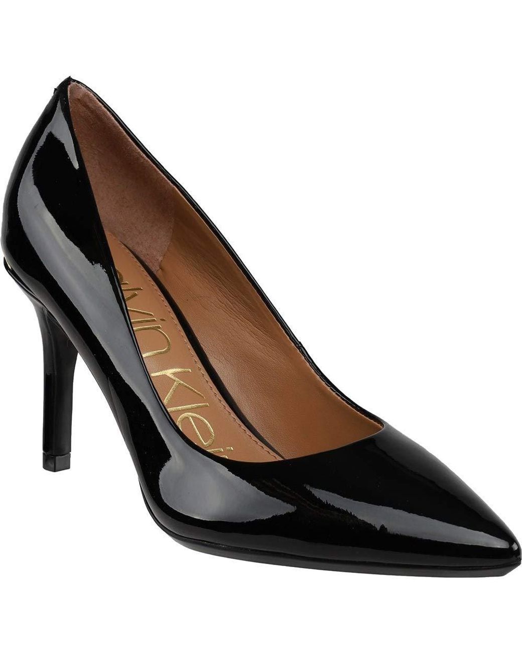 calvin klein gayle patent pumps