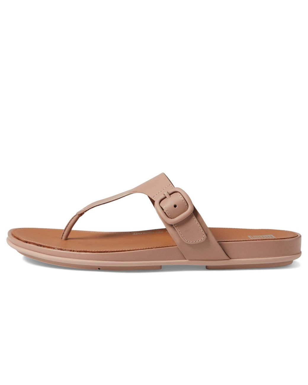 Fitflop Gracie Rubber-buckle Leather Toe Post Sandals in Brown | Lyst UK