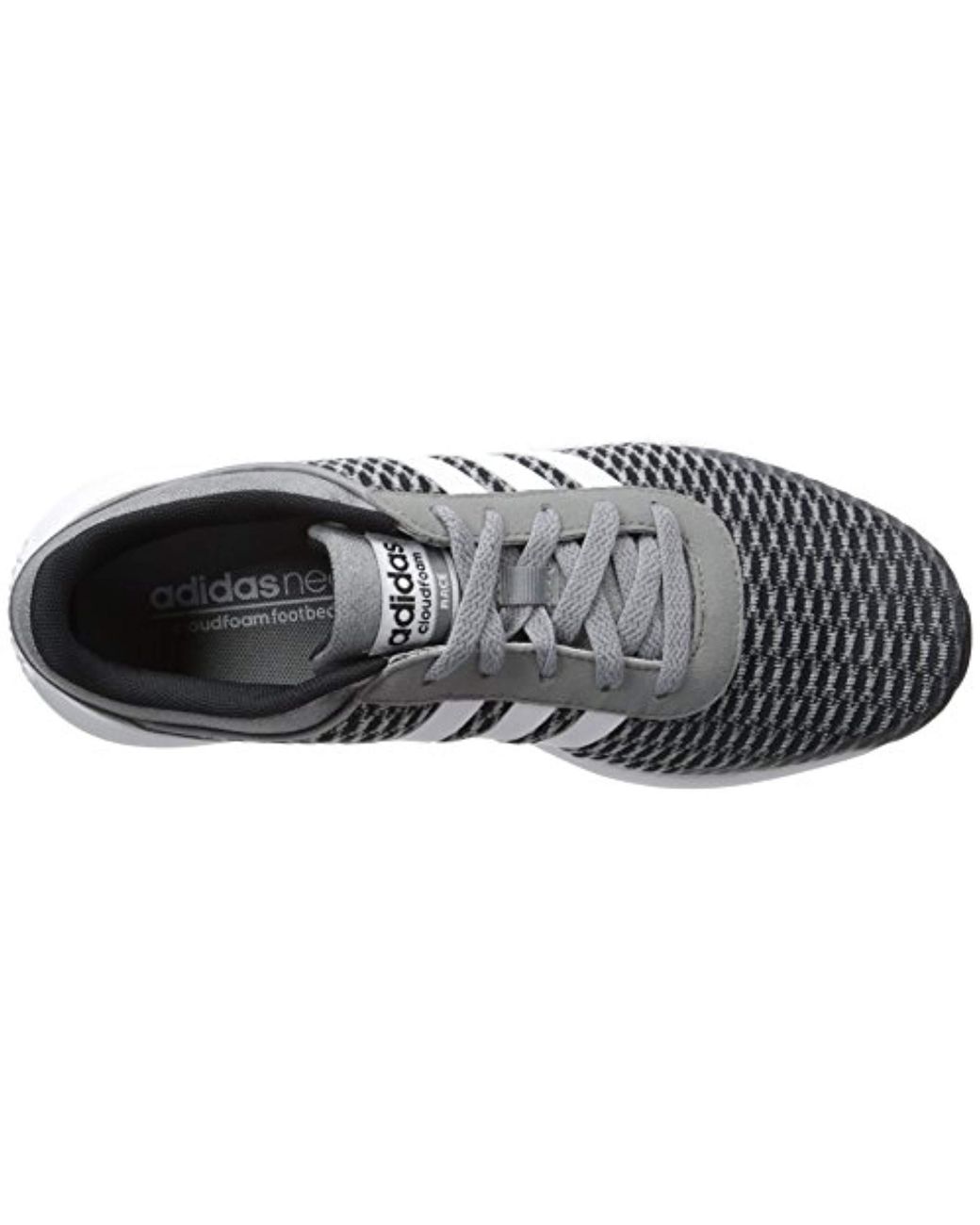 adidas Synthetic Neo Cloudfoam Race Running Shoe in Black/White/Grey (Grey)  for Men | Lyst UK
