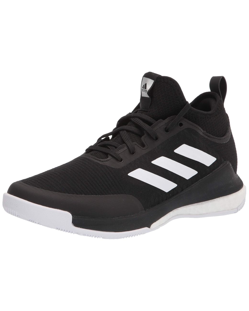 adidas Crazyflight Mid Volleyball Shoe in Black/White/Black (Black