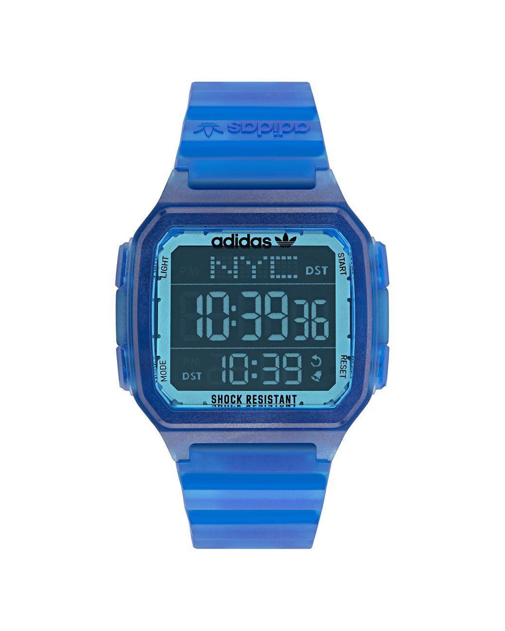 adidas Transparent Blue Resin Strap Digital Watch | Lyst