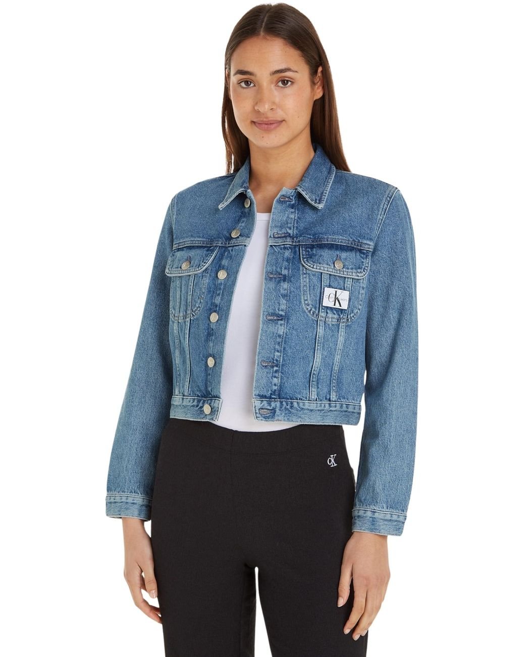 Calvin klein clearance logo denim jacket