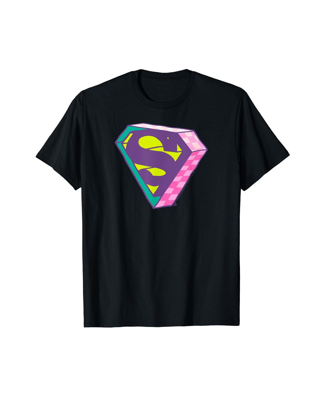 Amazon Essentials Dc Comics Superman Bright Checkerboard 3d Logo T-shirt in  Black | Lyst