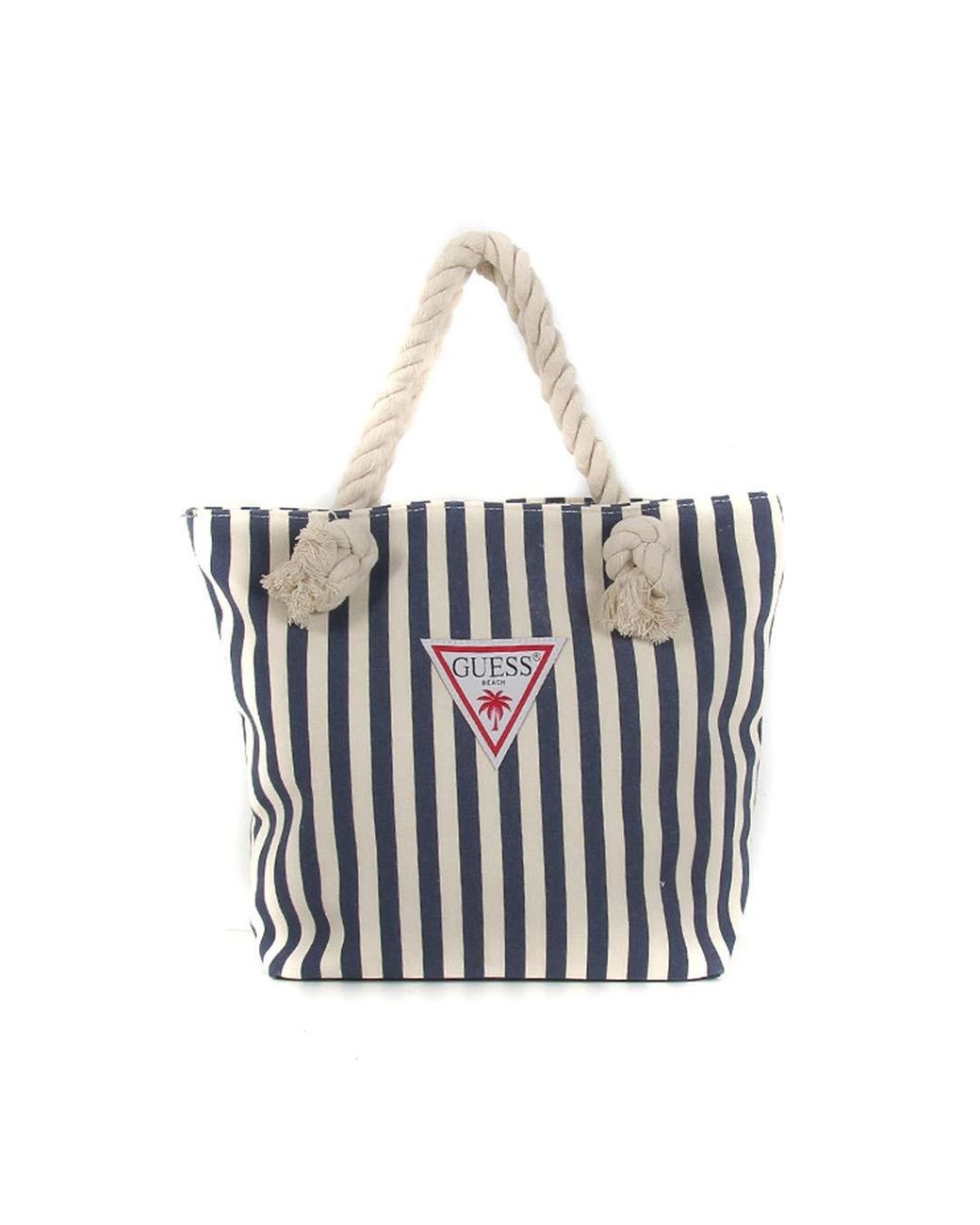 Borsa a righe Navy Beach di Guess in Bianco | Lyst