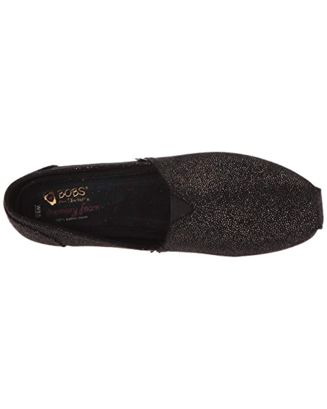 Skechers Bobs Luxe Sparkle Dot Ballet Flat in Black | Lyst