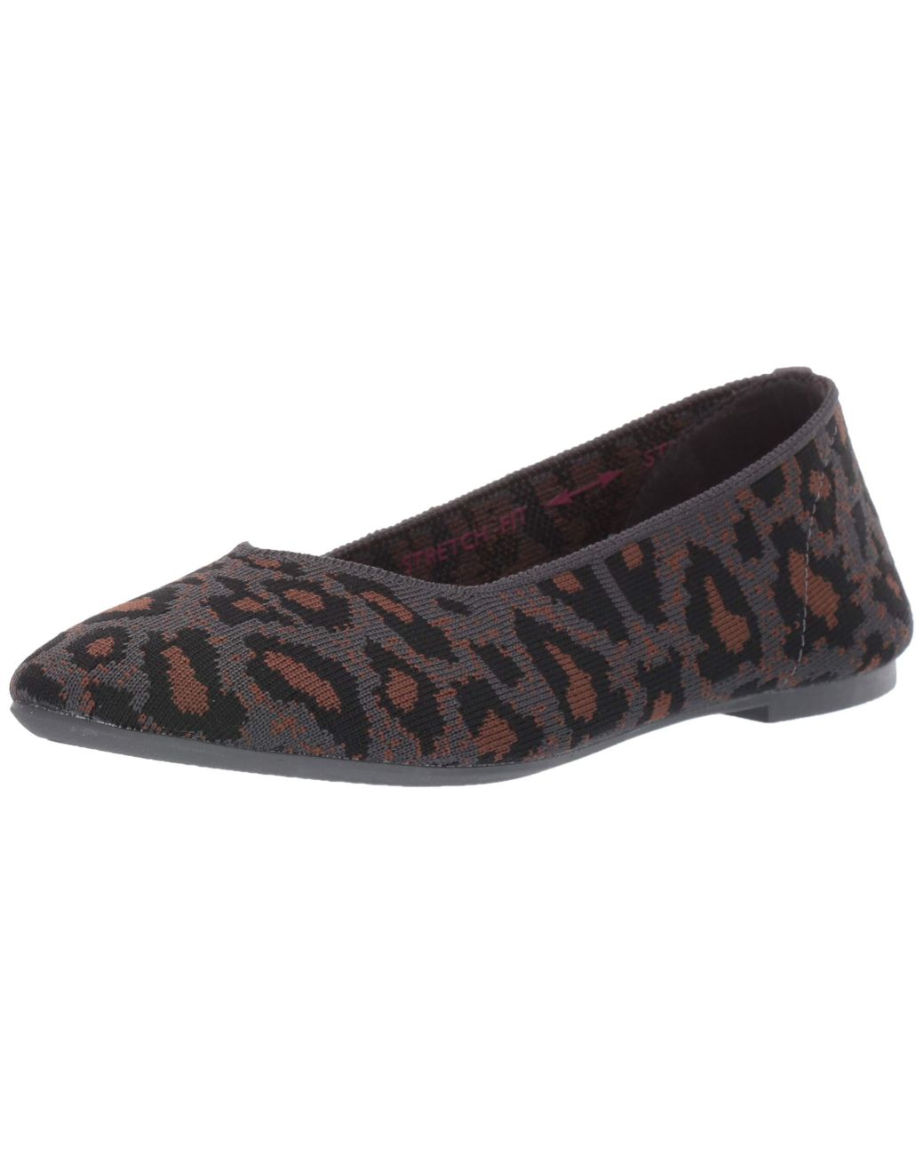 Skechers Cleo-claw-some-leopard Print Engineered Knit Skimmer Ballet Flat  in Grey | Lyst UK