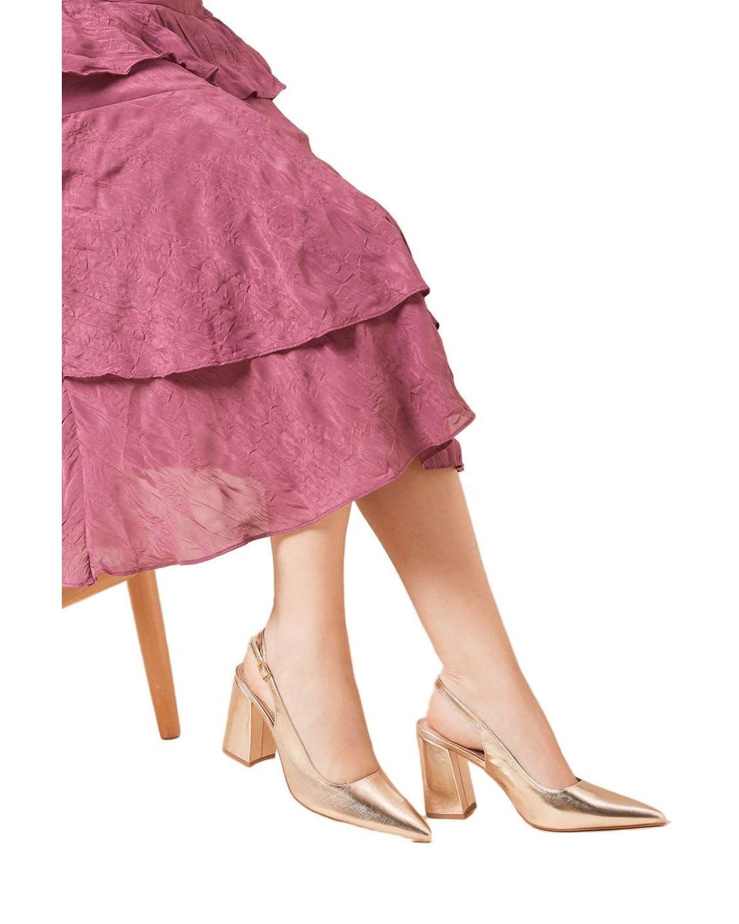 Dorothy Perkins Wide Fit Ellens Pointed High Block Heel Slingback