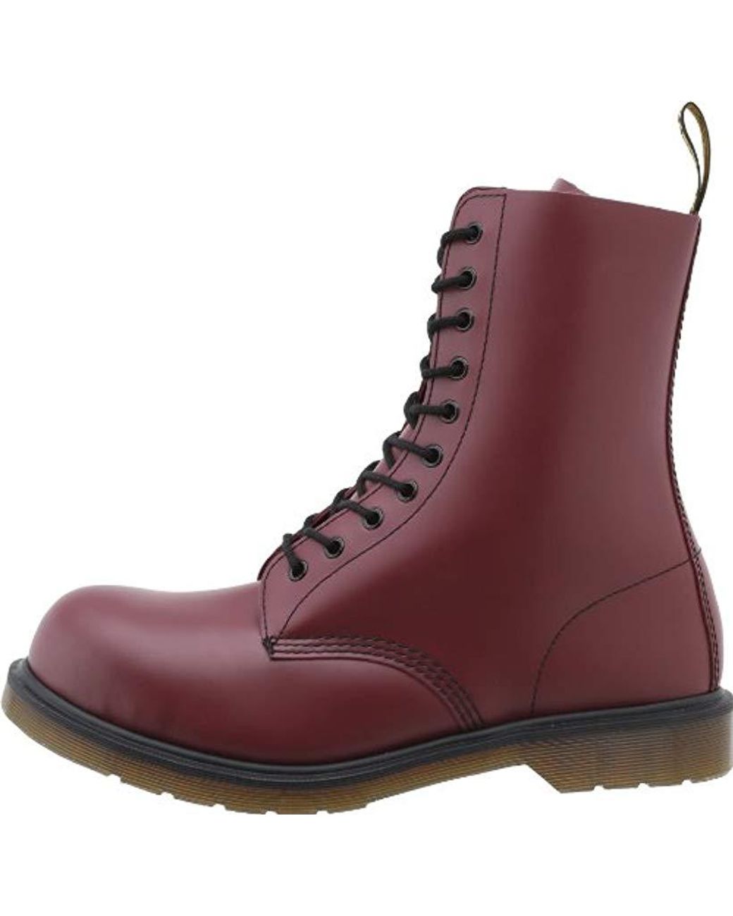 Dr. Martens 1919 Unisex Steel Toe Leather Boot in Red | Lyst