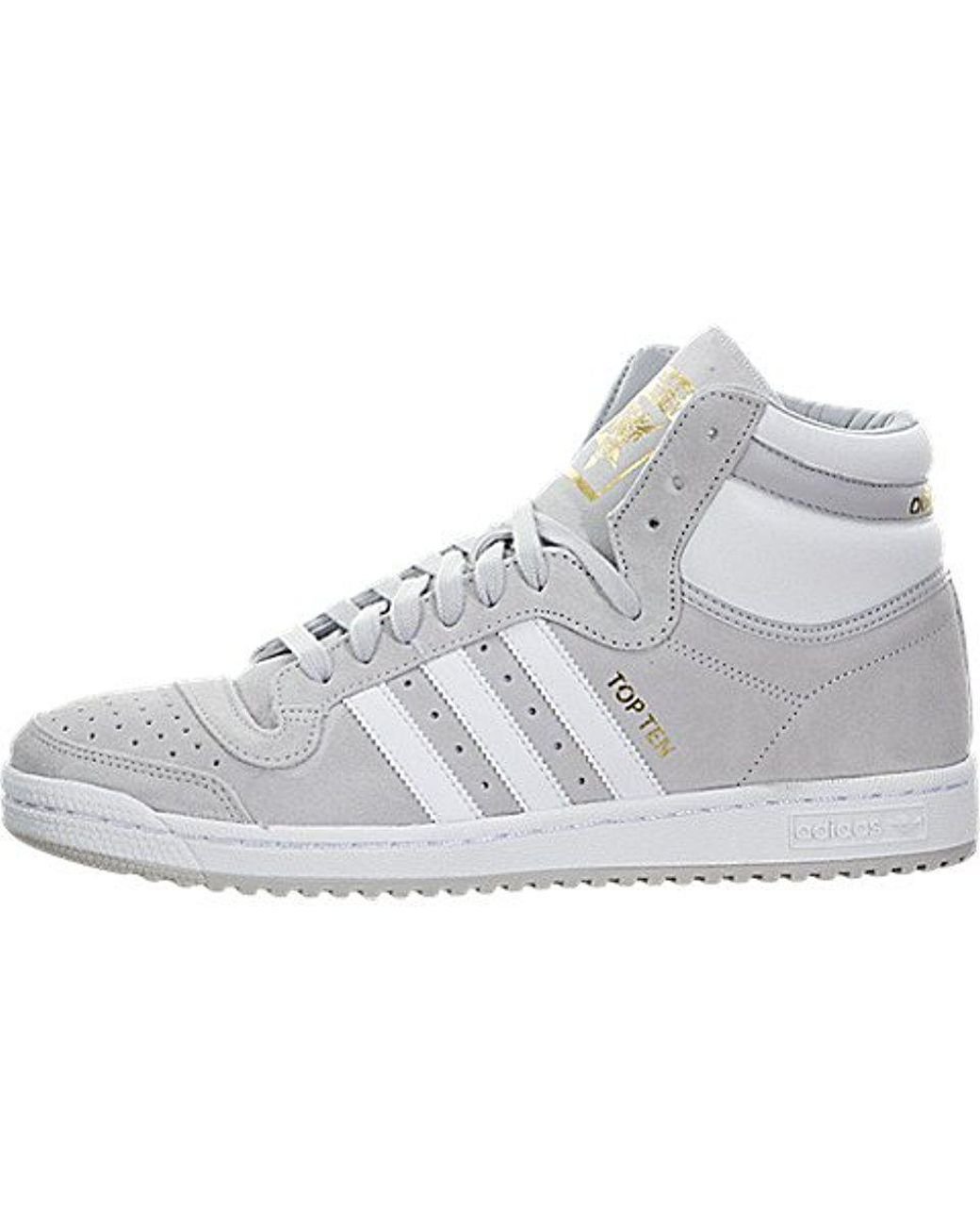 Accustomed to Gladys Adulthood adidas Originals Leather Top Ten Hi Basketball Shoe in Gray for Men | Lyst