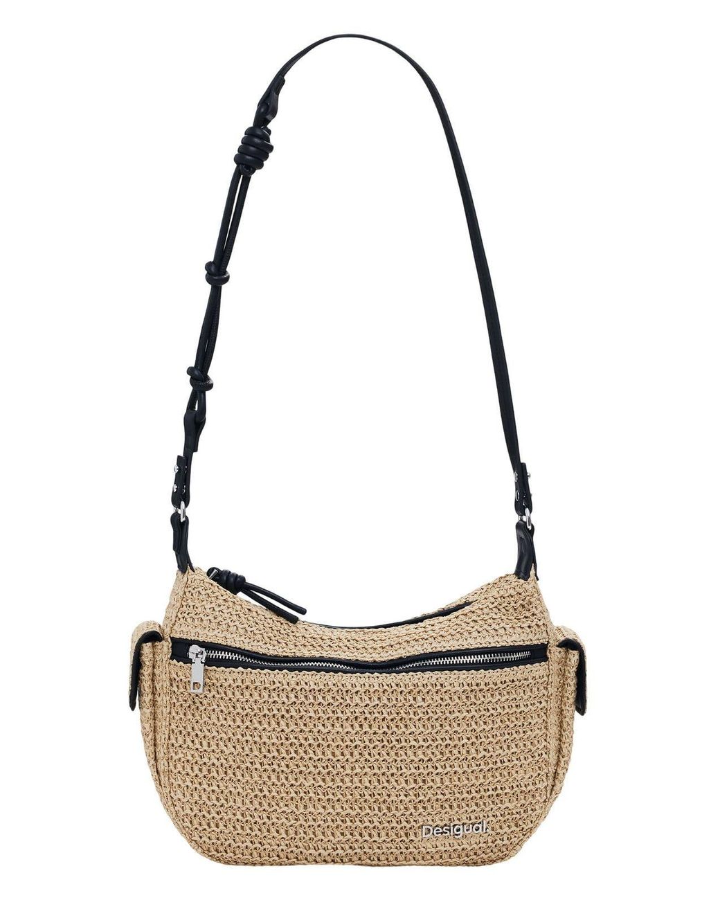 Desigual Half Logo Faux Leather Shoulder Bag In Red