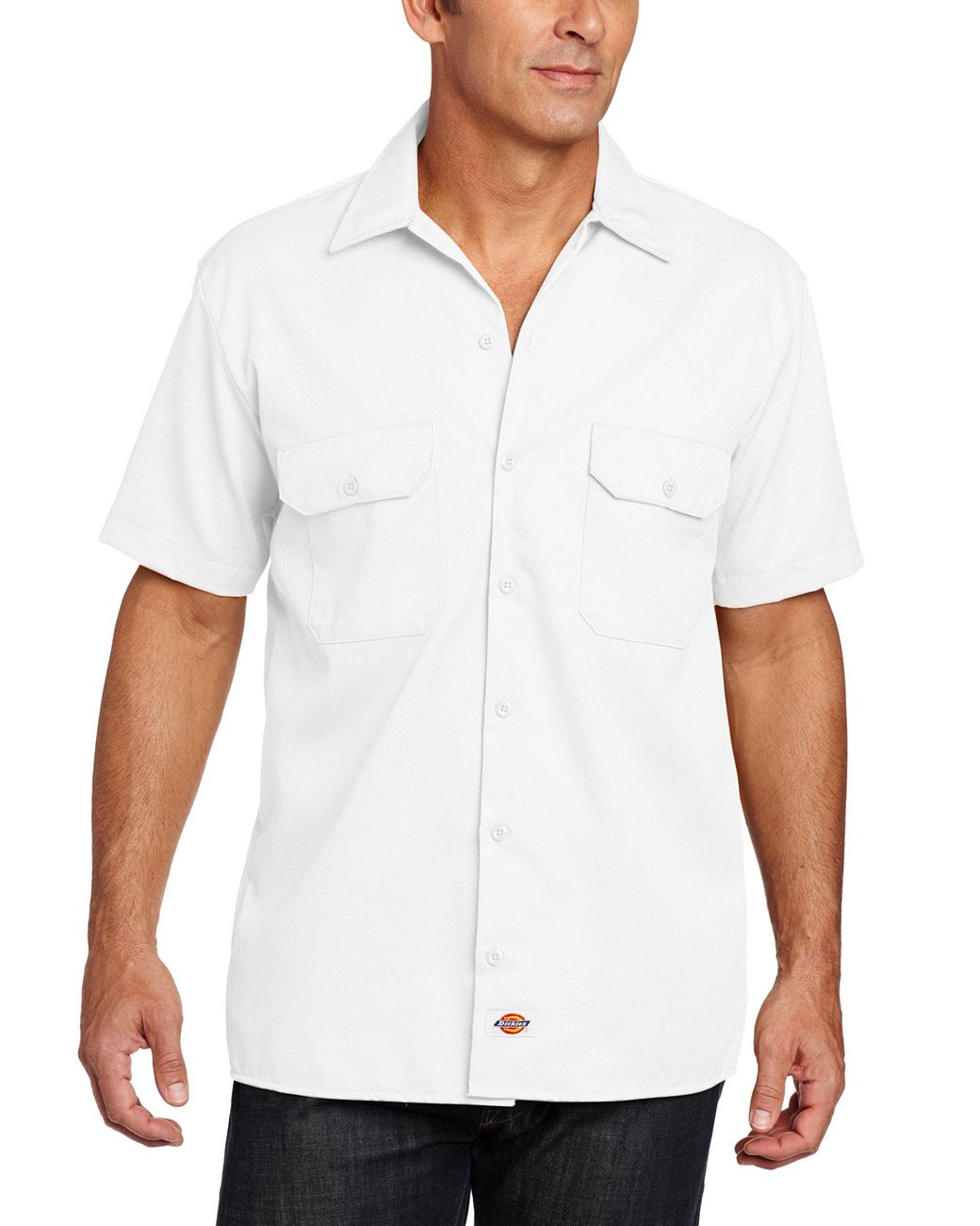 Dickies Synthetic Bigtall Shortsleeve Work Shirt,white,5x for Men