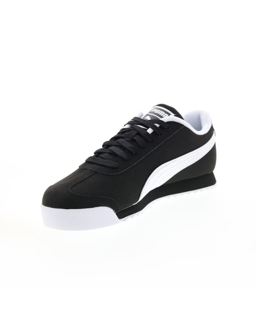 Puma roma white clearance black