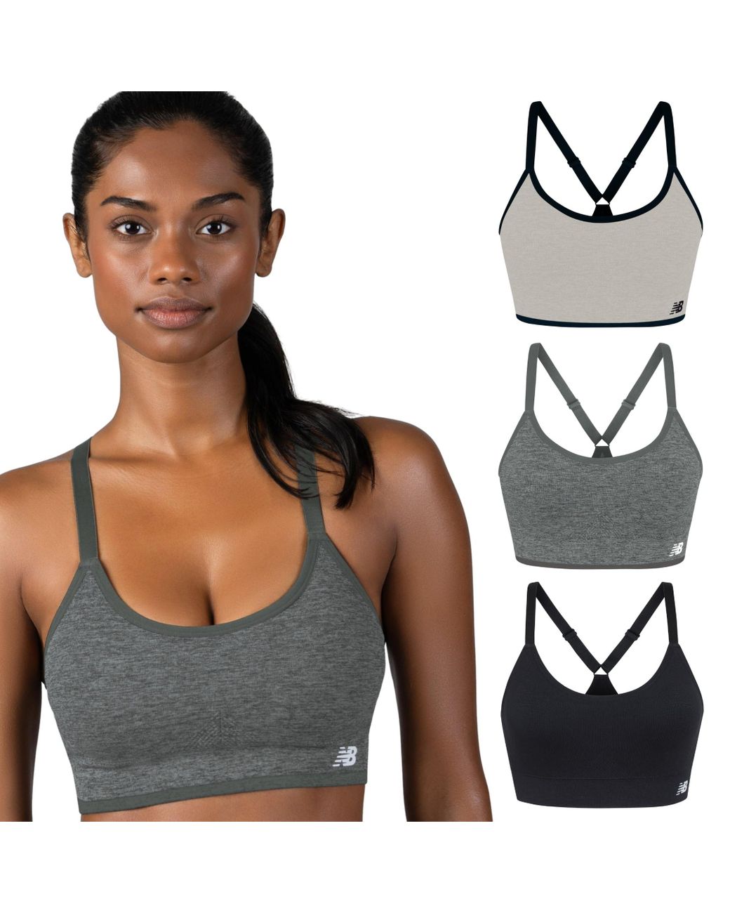New Balance Seamless Sports Bra in White Lyst UK