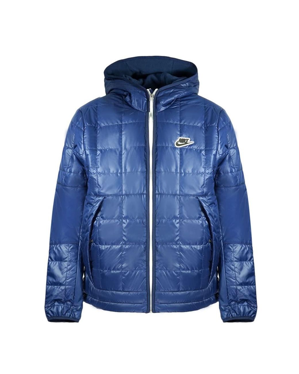 Nike Synthetic Fill Zip Fleece Jacket Coat Navy White Dj0433 410 S