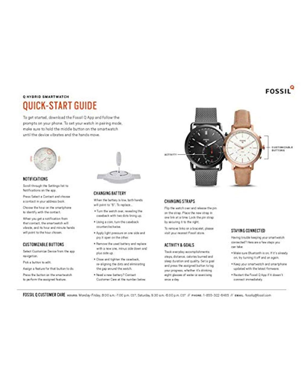 Fossil Q Commuter Stainless Steel Mesh 