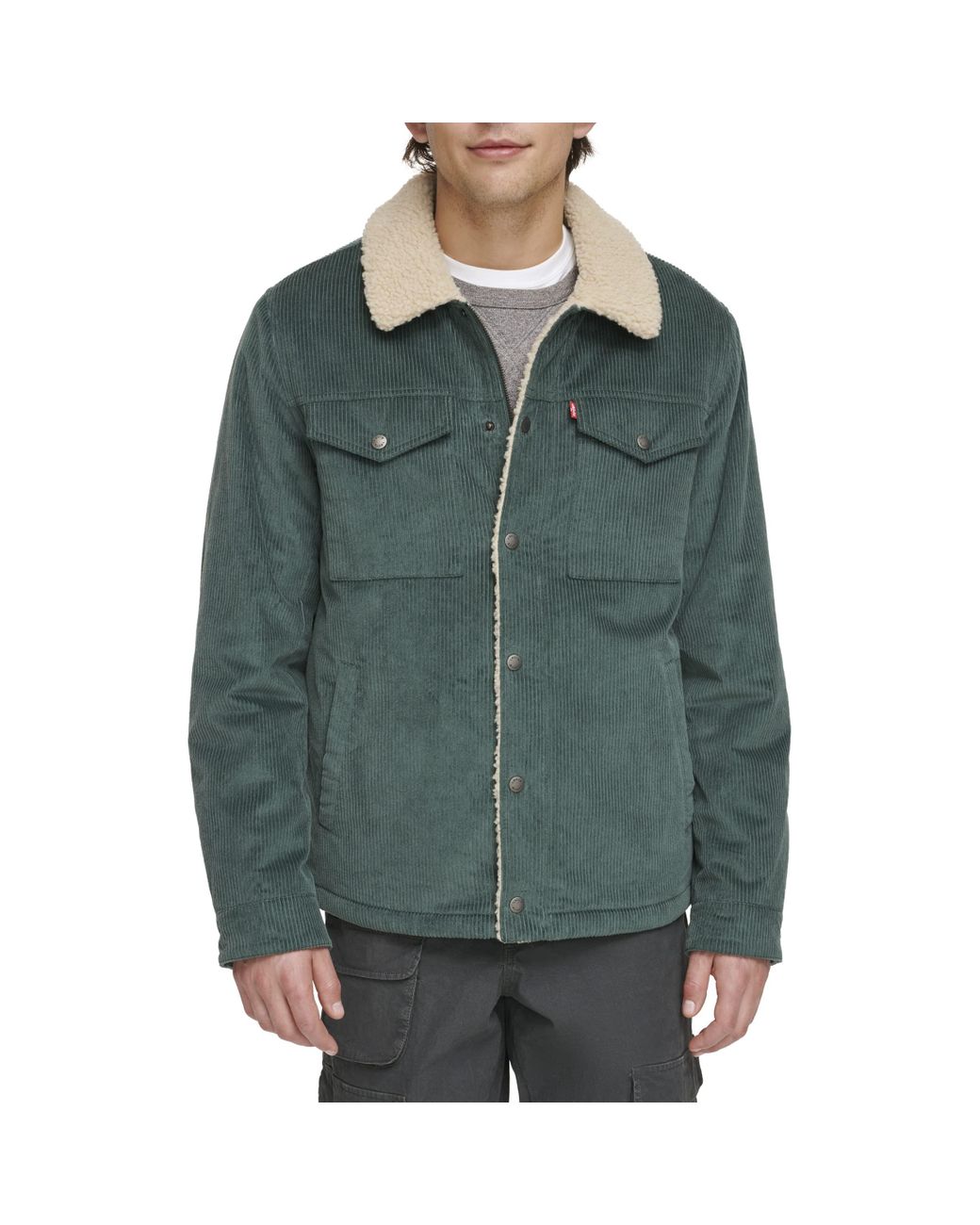 Levi's Corduroy Sherpa Trucker Jacket in Green for Men Lyst UK