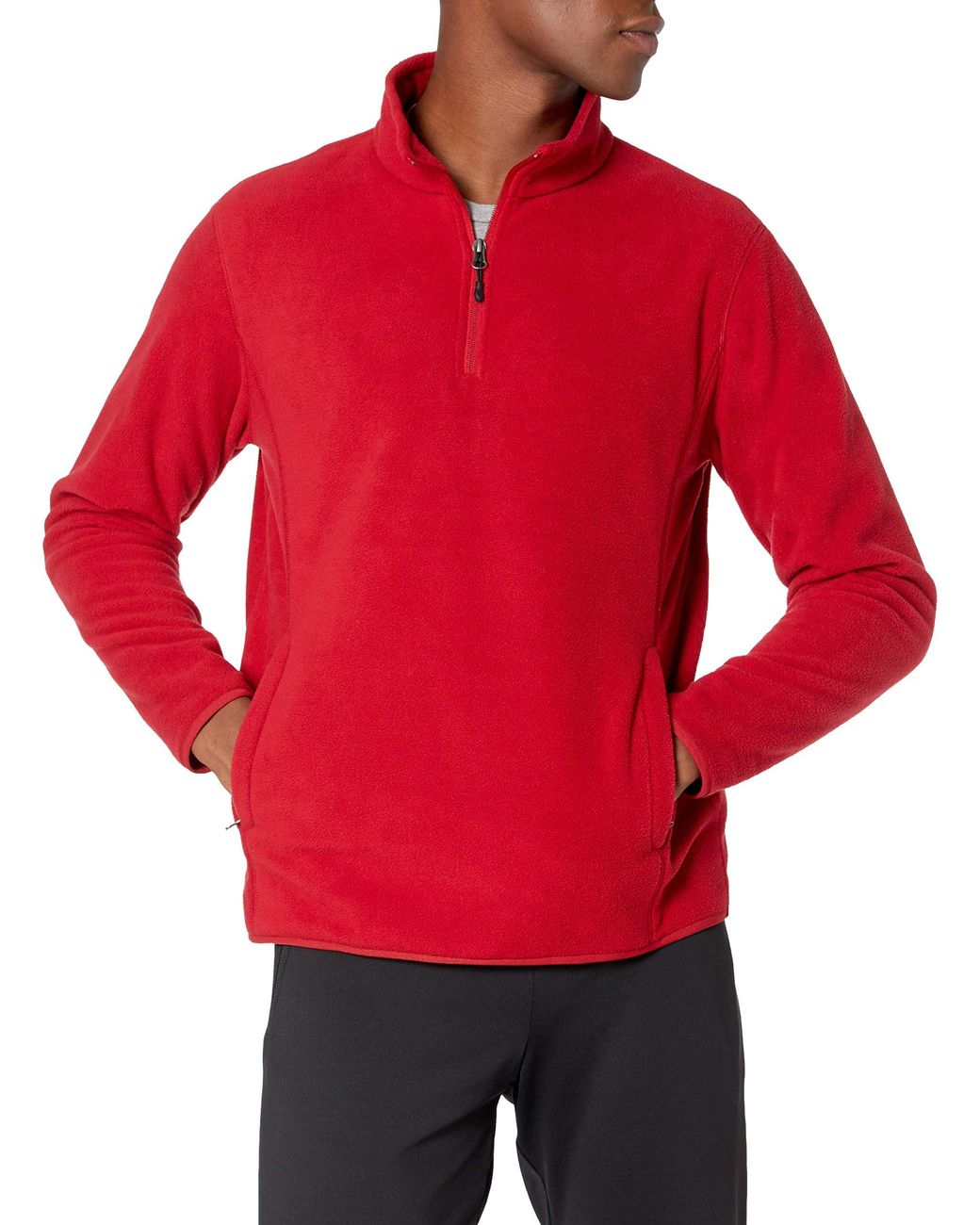 Amazon Essentials Quarter-zip Polar Fleece Jacket in Red for Men - Lyst