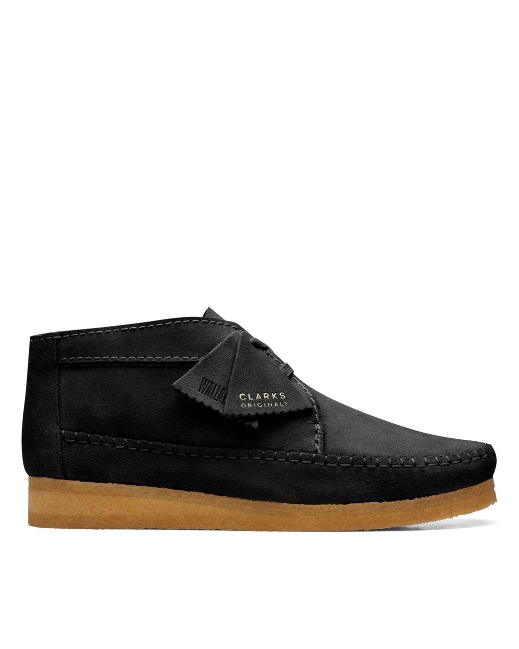 Clarks weaver boot black leather discount