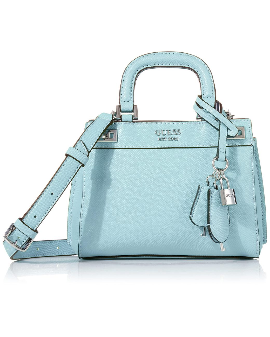 Guess Katey Mini Satchel in Blue | Lyst