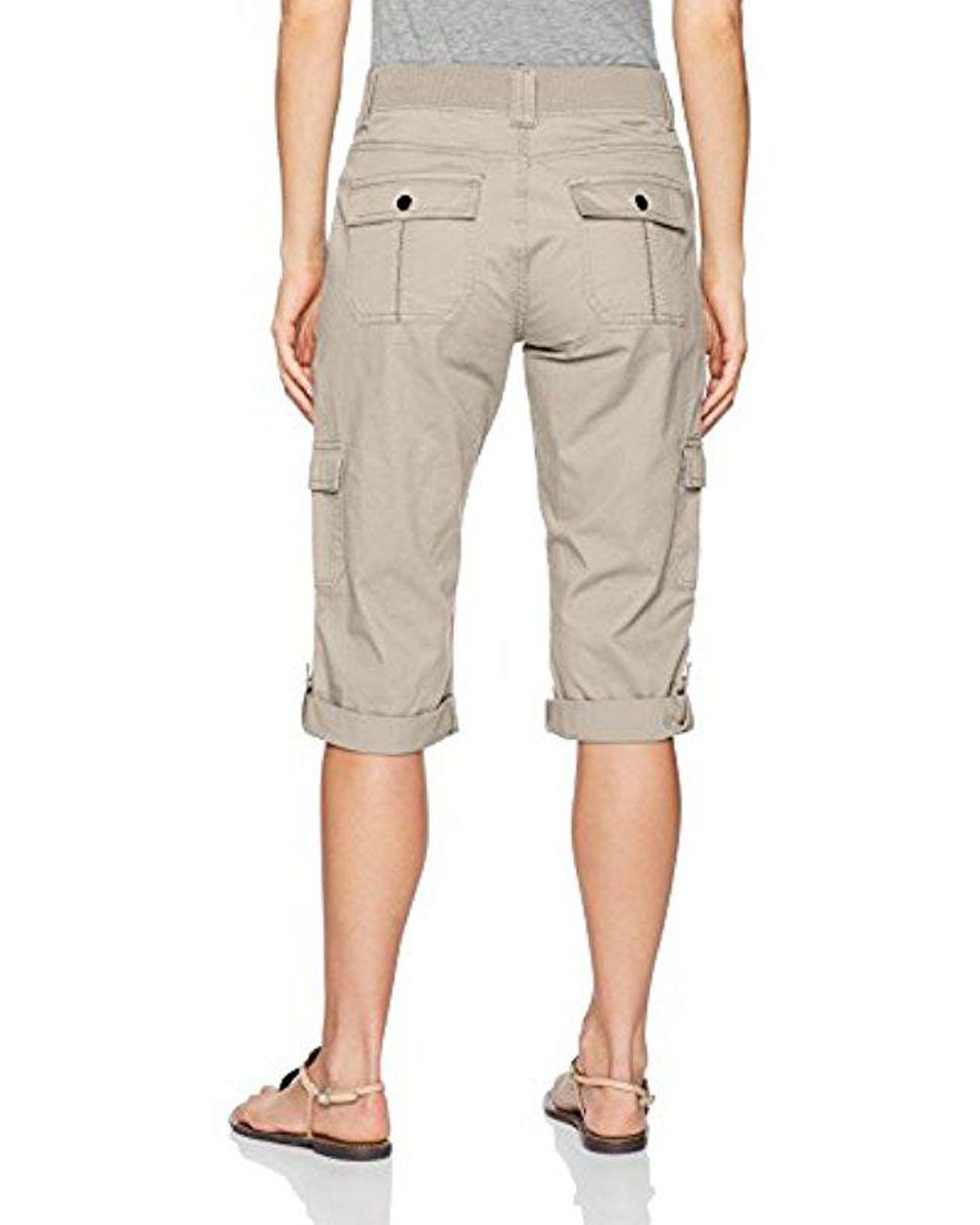 Lee Womens Collection Relaxed Fit Skye Knit Waist Cargo Capri Pant 