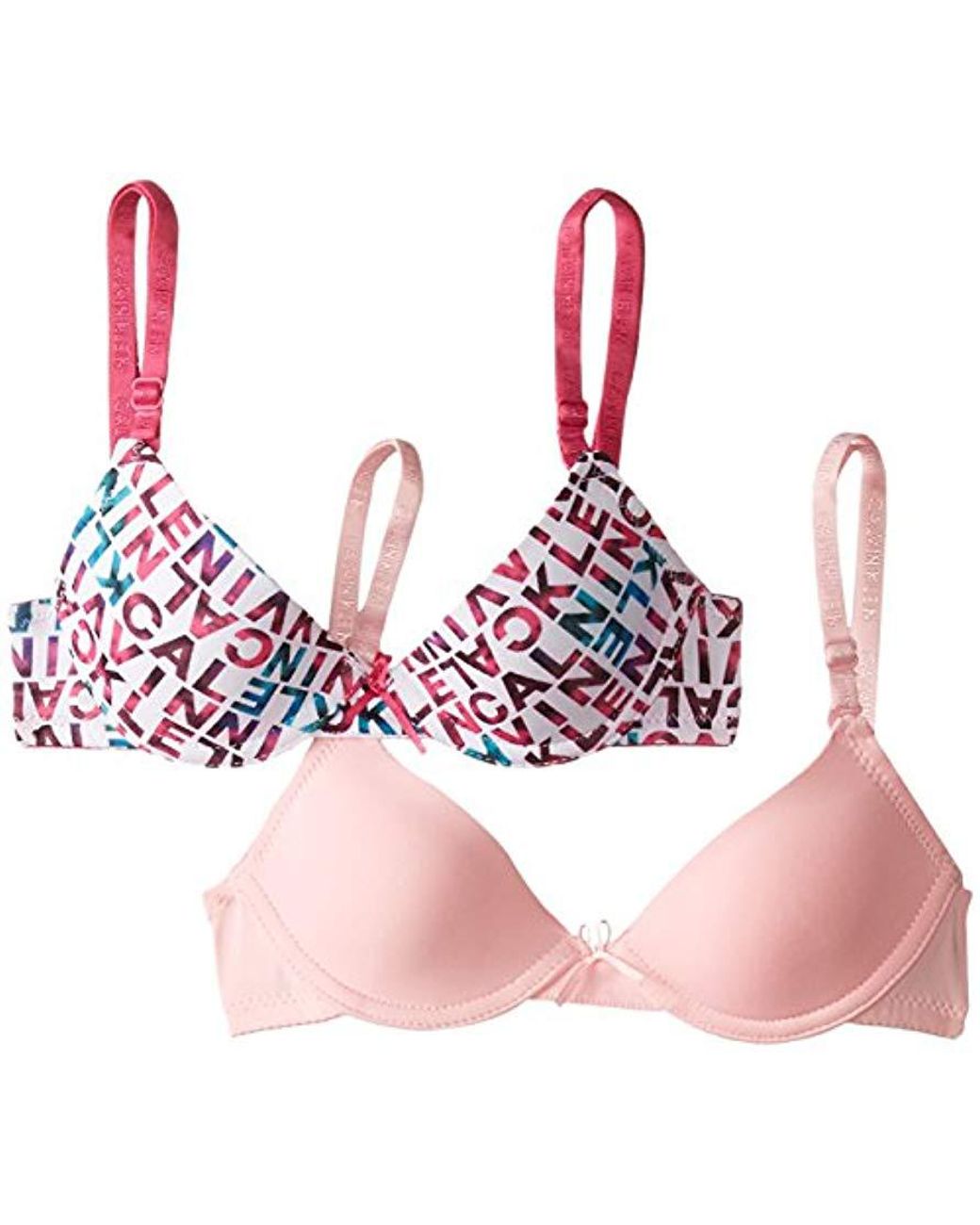 Calvin Klein Big Girls' Molded Underwire Bra (pack Of 2) in Pink