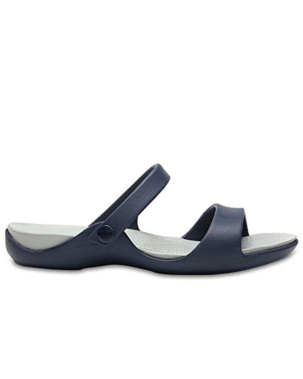 Crocs™ Cleo V Flat Sandal in Blue | Lyst